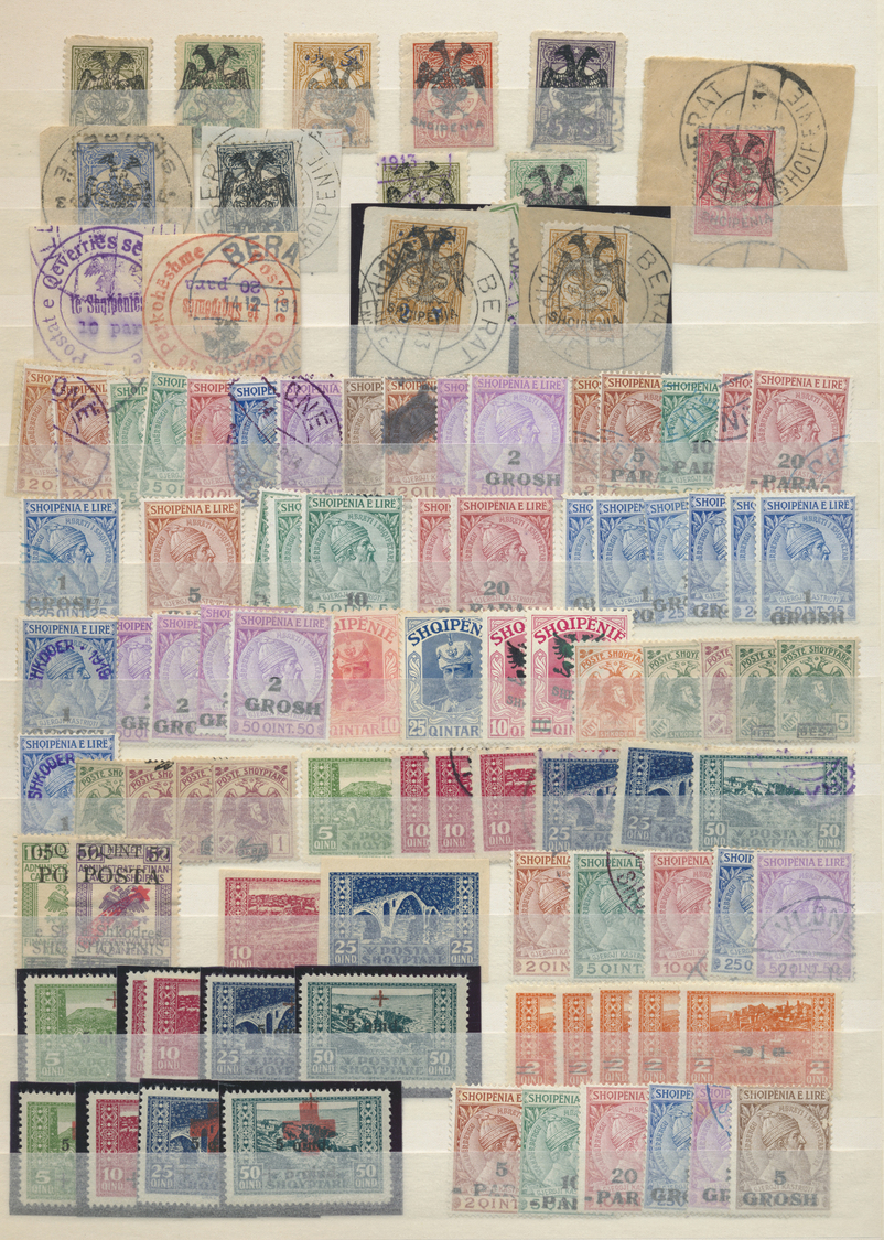 **/O/Brfst/* Albanien: 1913/1970, mint and used collection in an album, from a good part early issues with e.g. 1