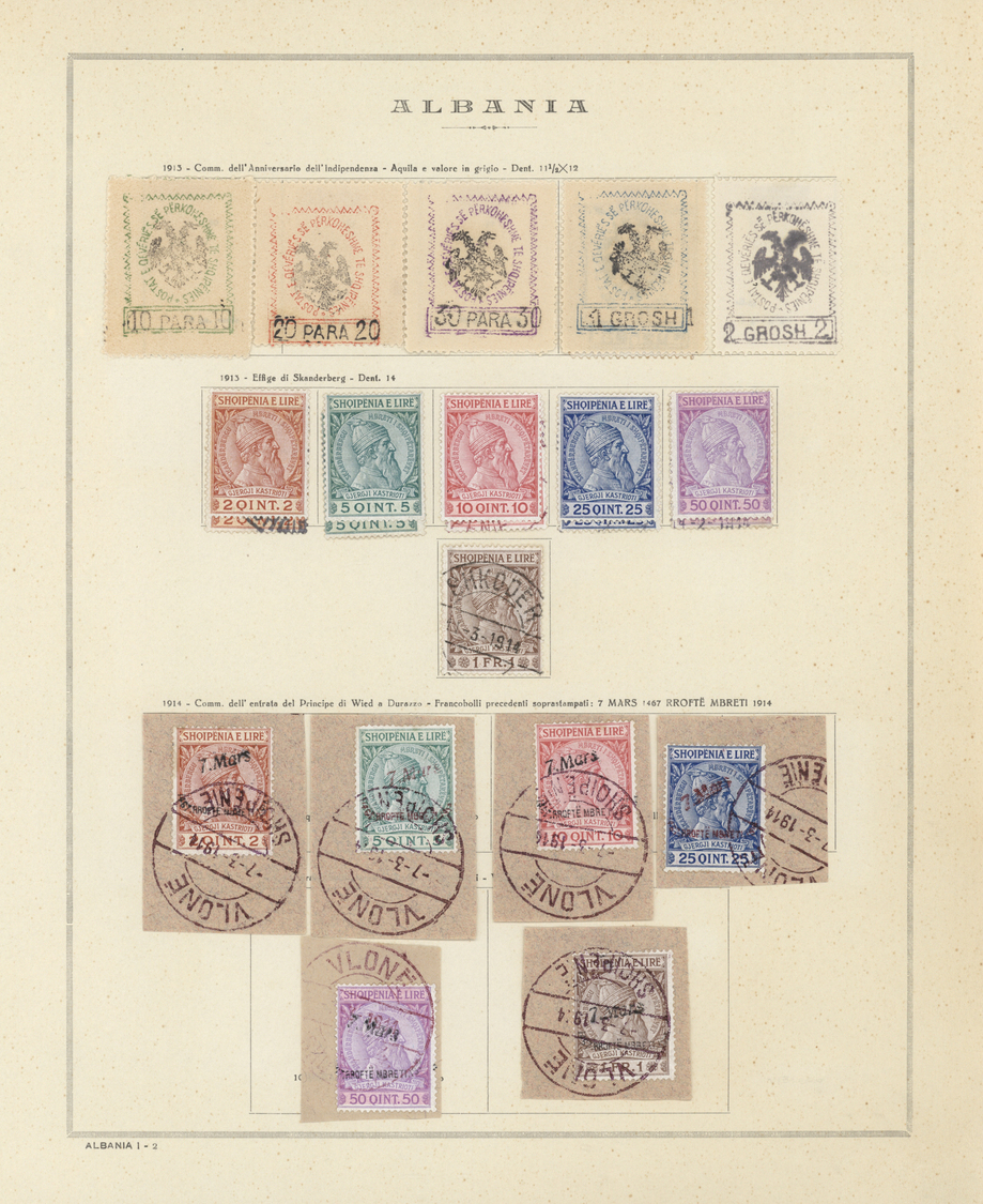 O/*/Brfst Albanien: 1913/1966, Mint And Used Collection In A Marini Album, Well Collected Throughout With Plen - Albanië