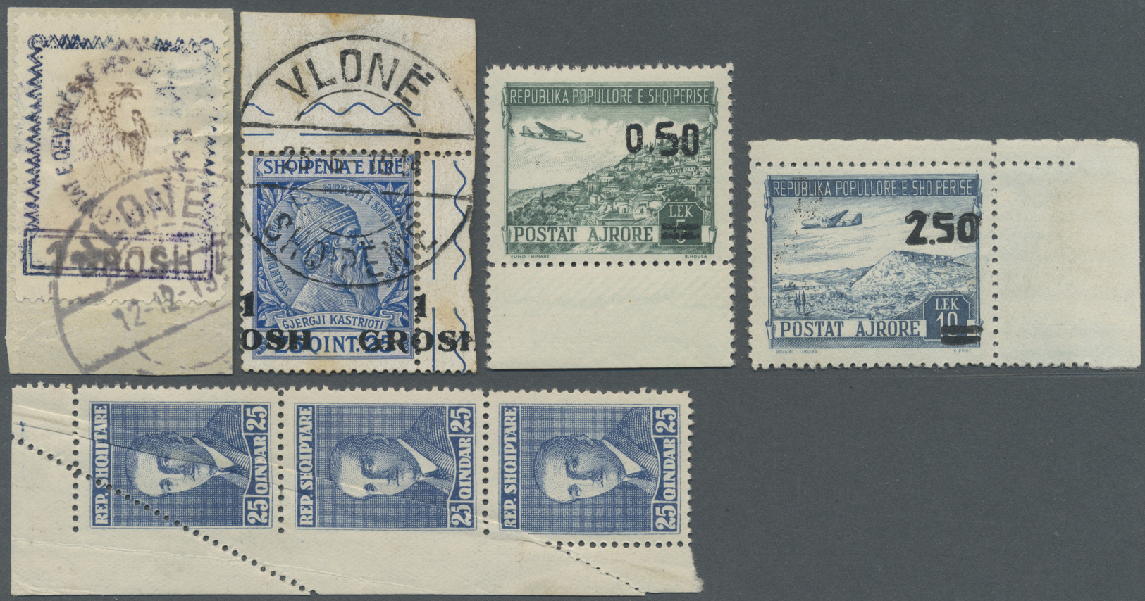 **/*/O/Brfst Albanien: 1913/1953, Mint And Used Lot On Stockcards, E.g. A Nice Selcetion Of Overprint Varieties, - Albania