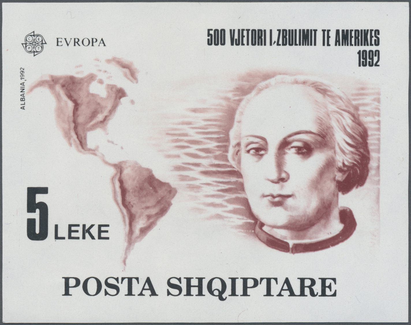 ** Albanien: 1992, 500th Anniversary Of Discovery Of America (Christoph Columbus), Souvenir Sheet, 100 - Albania