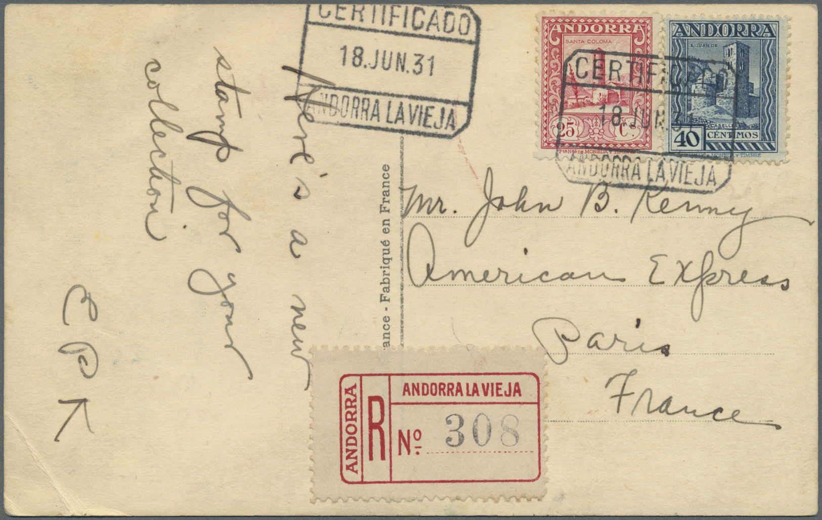 Br/ Andorra - Spanische Post: 1929/1943, Einheimische Darstellungen: 14 Briefe Und Karten, Dabei Einschr - Altri & Non Classificati