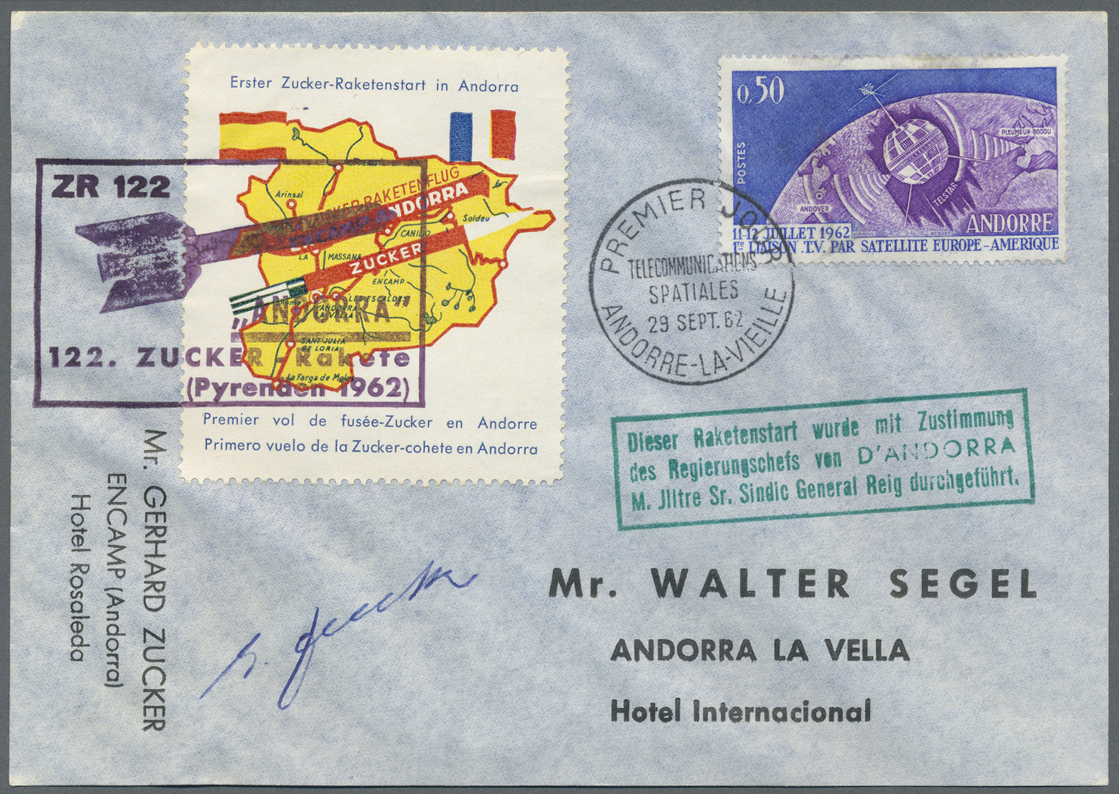 Br/GA Andorra - Spanische Post: 1934/1990 (ca.), Mehr Als 400 Briefe, Karten Und Ganzsachen In 5 Briefalbe - Autres & Non Classés
