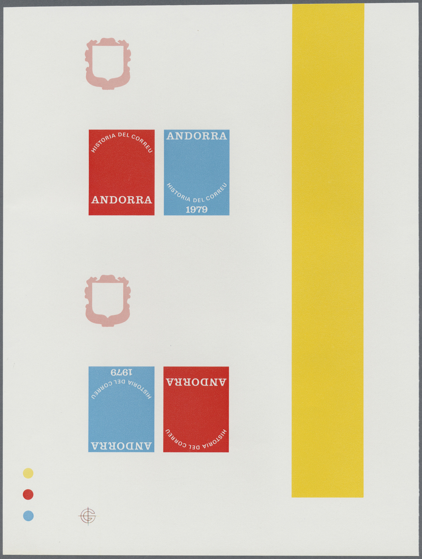 ** Andorra - Spanische Post: 1979/1980 (ca.), Ungewöhnlicher Großer Bestand Von Einigen Hundert PROBEDR - Autres & Non Classés