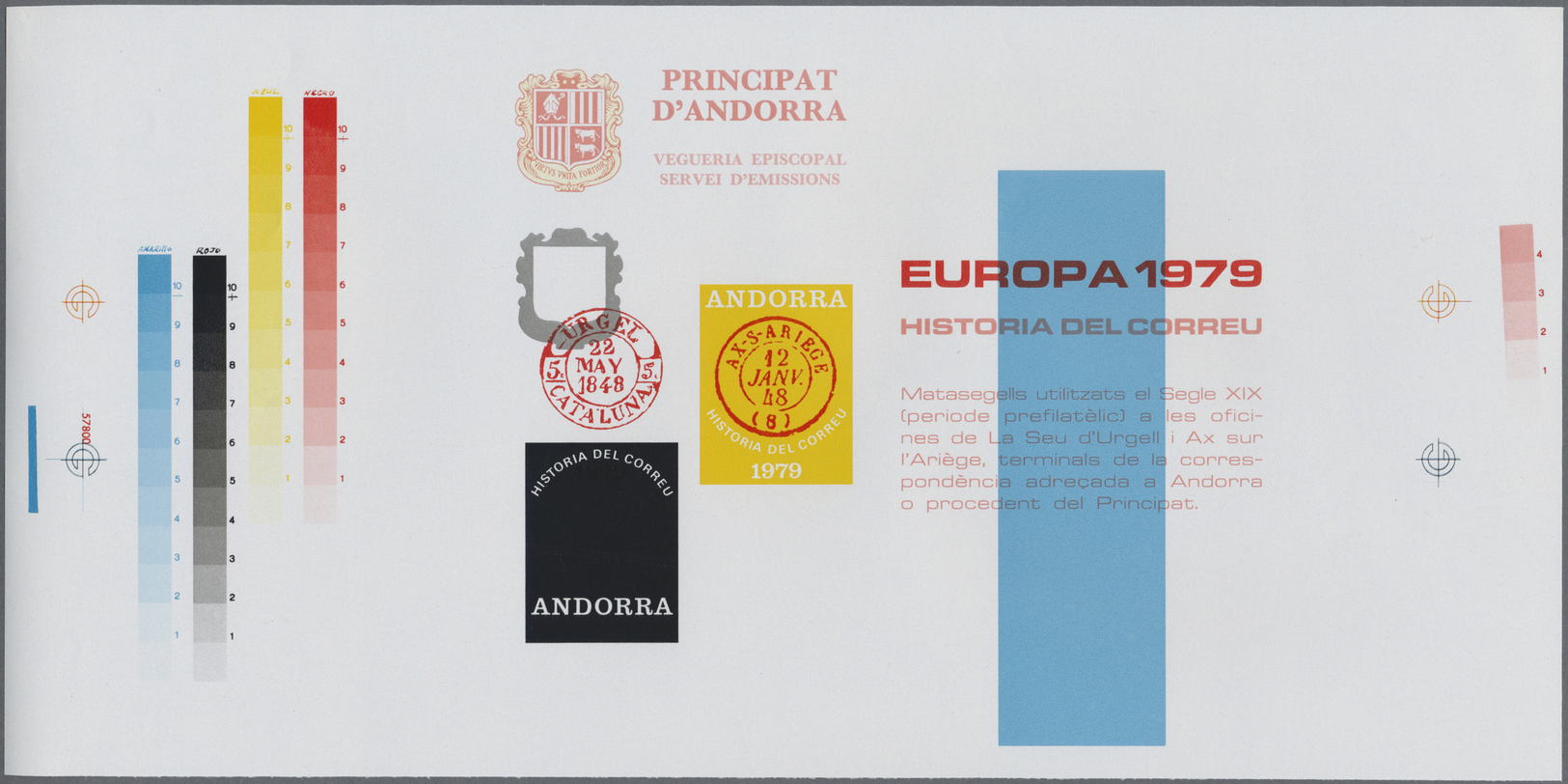 ** Andorra - Spanische Post: 1979/1980 (ca.), Ungewöhnlicher Großer Bestand Von Einigen Hundert PROBEDR - Autres & Non Classés