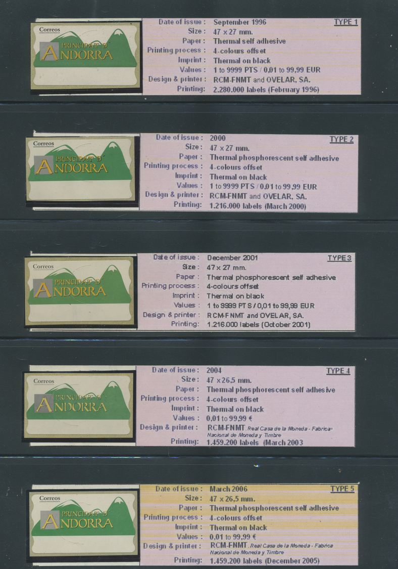 **/O/Br Andorra - Spanische Post: 1996/2006, MACHINE LABELS "GREEN MOUNTAIN", Deeply Specialised Collection - Autres & Non Classés