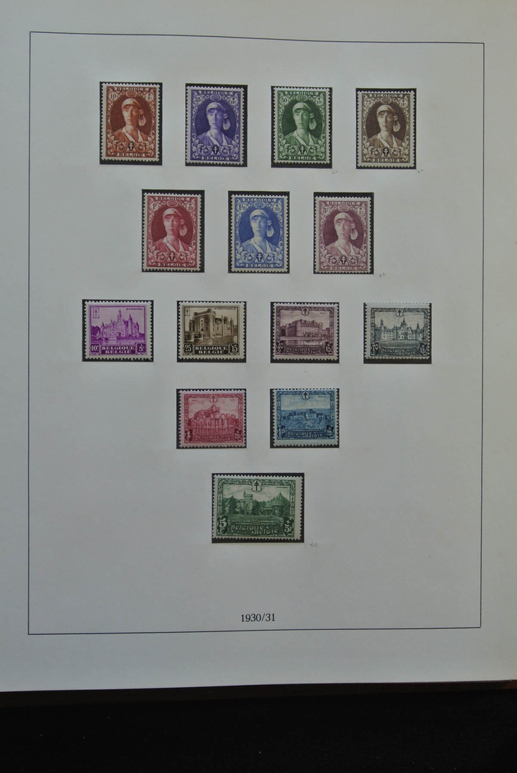 Belgien: 1849/1960: As good as complete, MNH, mint hinged and used collection Belgium 1849-1960 in 5