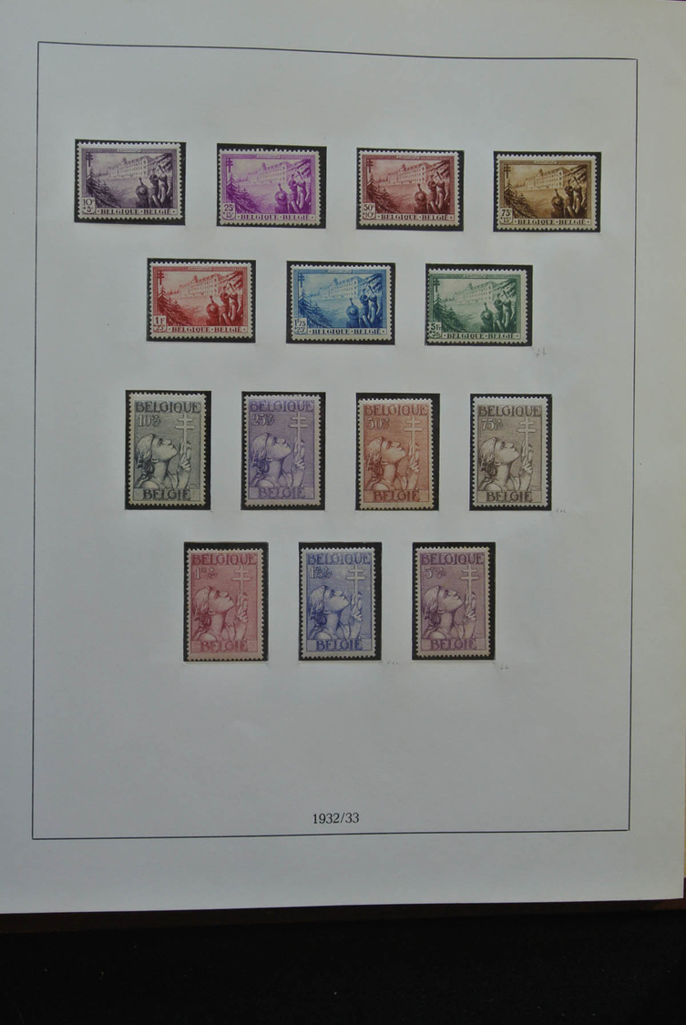 Belgien: 1849/1960: As good as complete, MNH, mint hinged and used collection Belgium 1849-1960 in 5