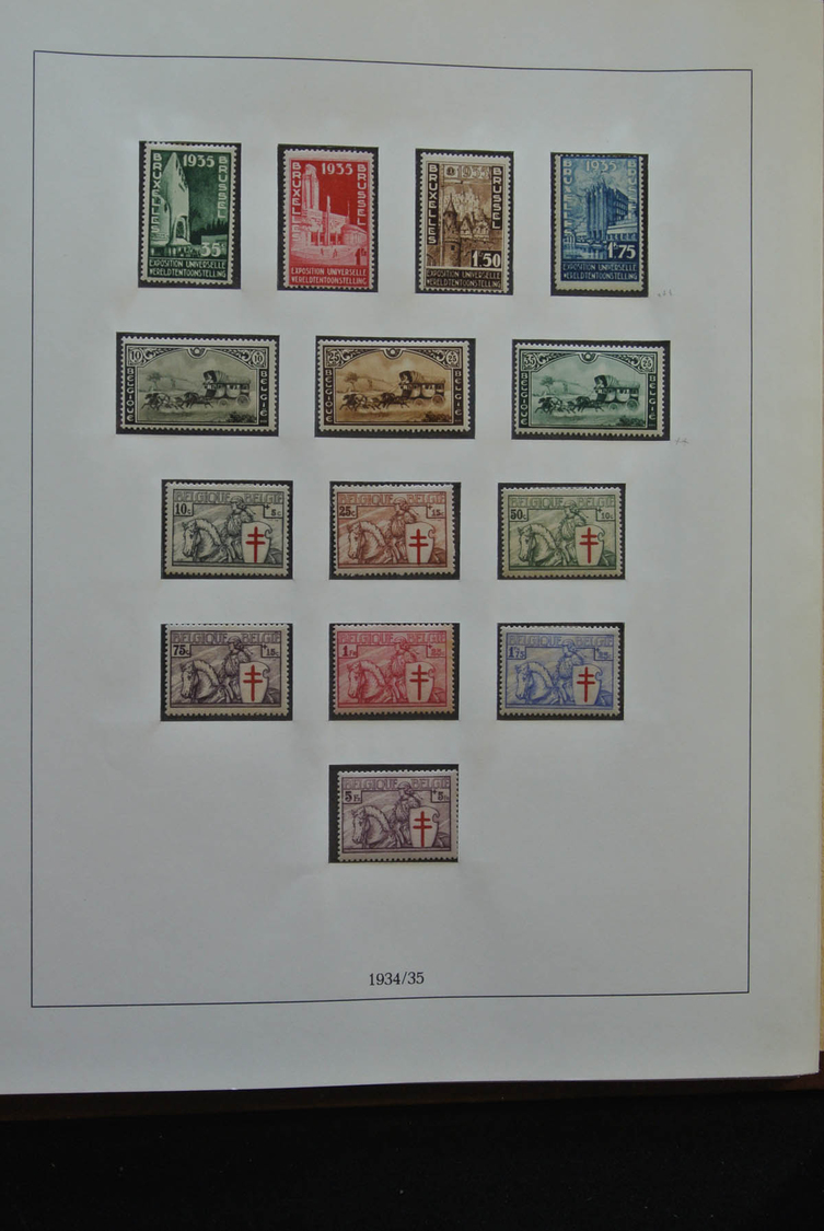 Belgien: 1849/1960: As good as complete, MNH, mint hinged and used collection Belgium 1849-1960 in 5