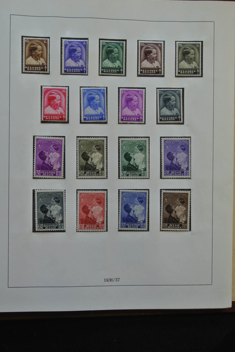 Belgien: 1849/1960: As good as complete, MNH, mint hinged and used collection Belgium 1849-1960 in 5