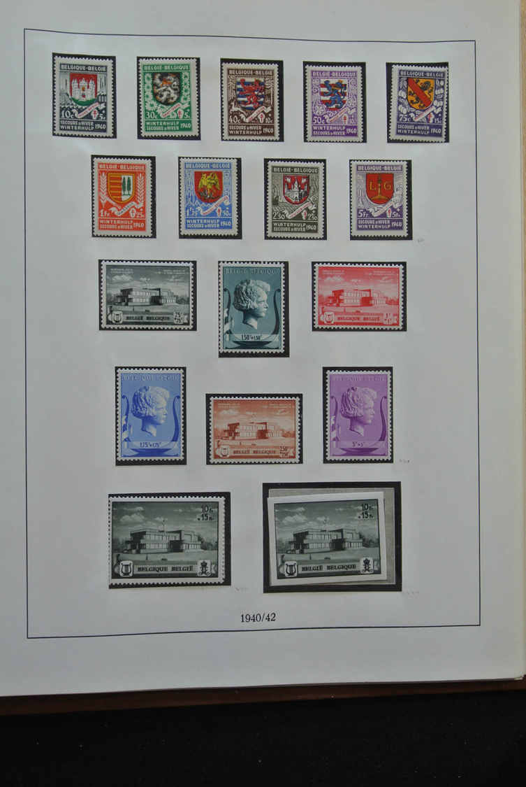 Belgien: 1849/1960: As good as complete, MNH, mint hinged and used collection Belgium 1849-1960 in 5