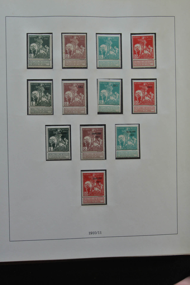 Belgien: 1849/1960: As good as complete, MNH, mint hinged and used collection Belgium 1849-1960 in 5