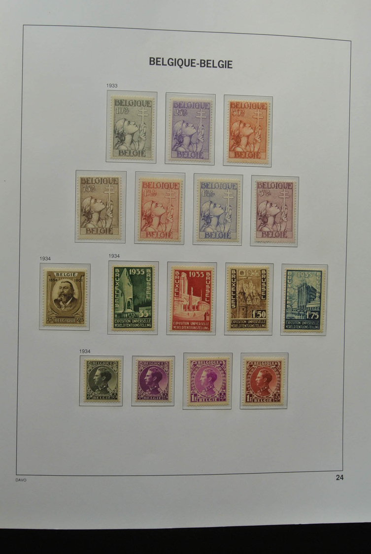 Belgien: 1849/1952: Almost complete, mostly MNH and mint hinged collection Belgium 1849-1952 in Davo