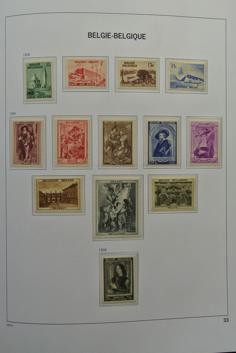 Belgien: 1849/1952: Almost complete, mostly MNH and mint hinged collection Belgium 1849-1952 in Davo