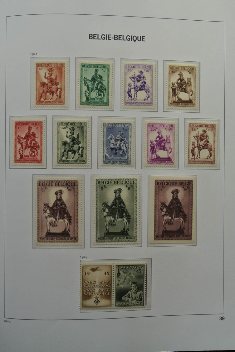 Belgien: 1849/1952: Almost complete, mostly MNH and mint hinged collection Belgium 1849-1952 in Davo