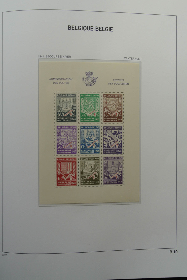 Belgien: 1849/1952: Almost complete, mostly MNH and mint hinged collection Belgium 1849-1952 in Davo