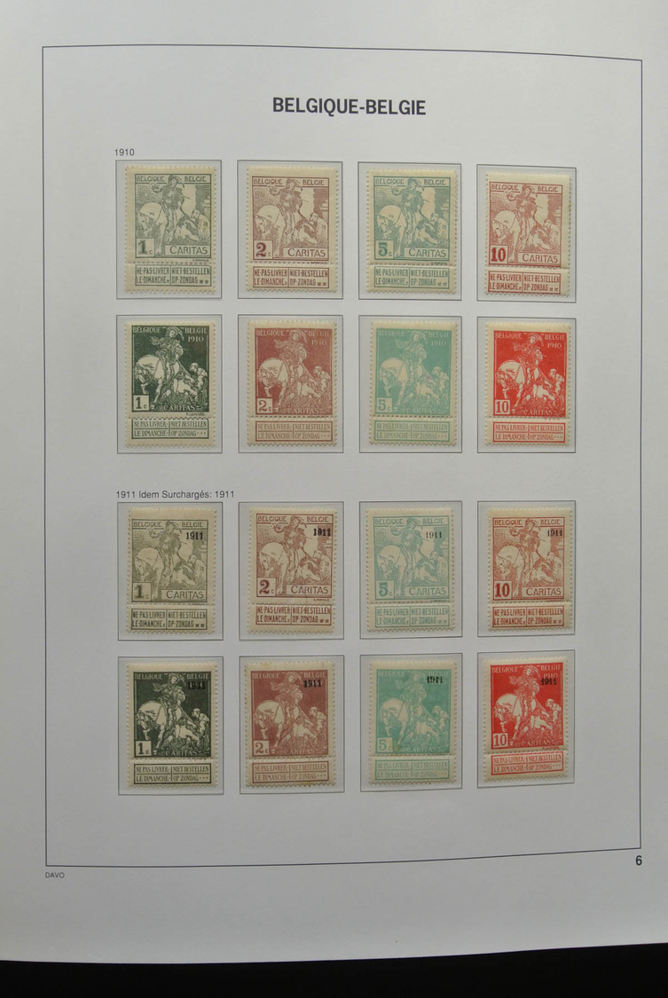 Belgien: 1849/1952: Almost complete, mostly MNH and mint hinged collection Belgium 1849-1952 in Davo