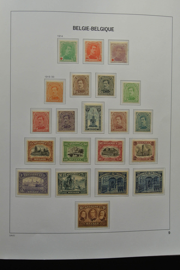 Belgien: 1849/1952: Almost complete, mostly MNH and mint hinged collection Belgium 1849-1952 in Davo