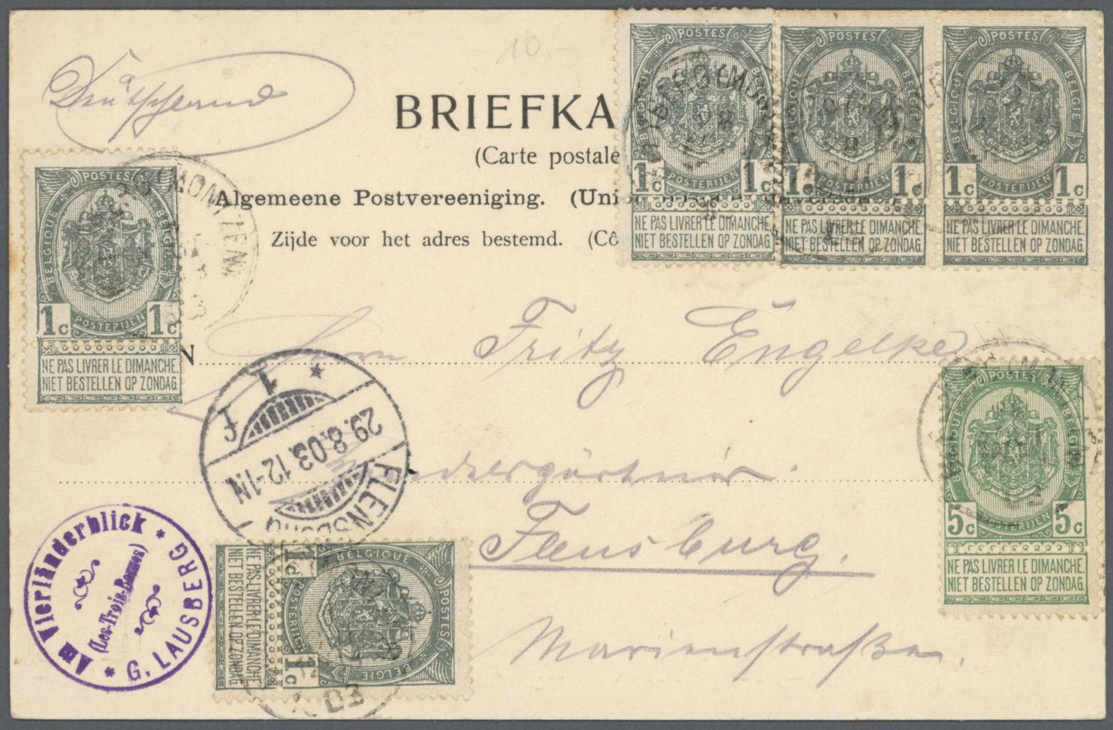 GA/Br Belgien: 1849 - 1907, Schöne Partie Von über 60 Belegen, Briefe, Einige Briefvorderseiten Und Ganzsa - Other & Unclassified