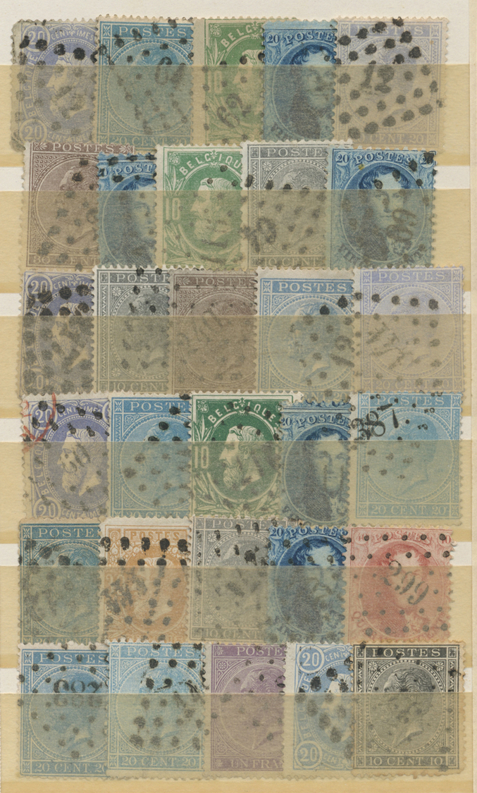 O Belgien: 1849/1880 (ca.), Used Assortment Of Apprx. 180 Stamps From Epaulettes/Medaillons, Mainly Ob - Other & Unclassified