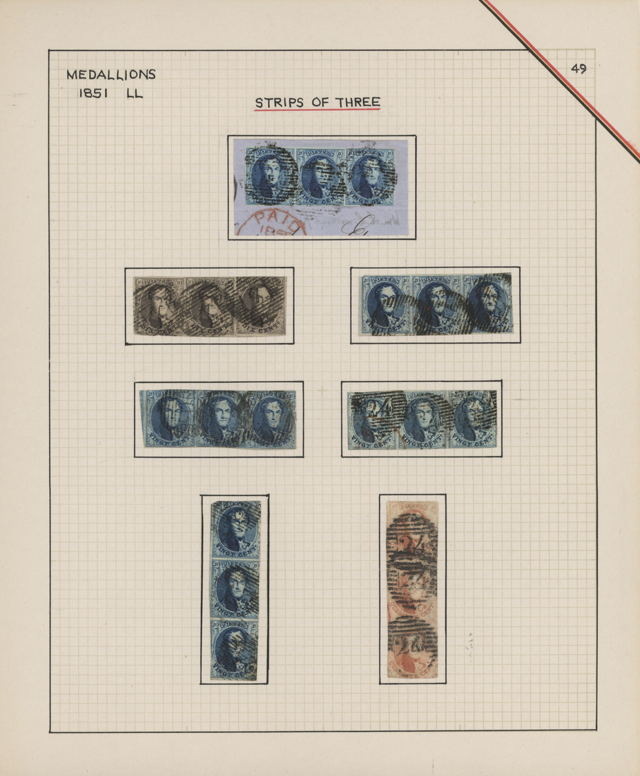 O/Br/Brfst Belgien: 1851/1854, Deeply Specialised Collection Of The 3rd Medaillon Issue, Neatly Arranged In 2 A - Autres & Non Classés