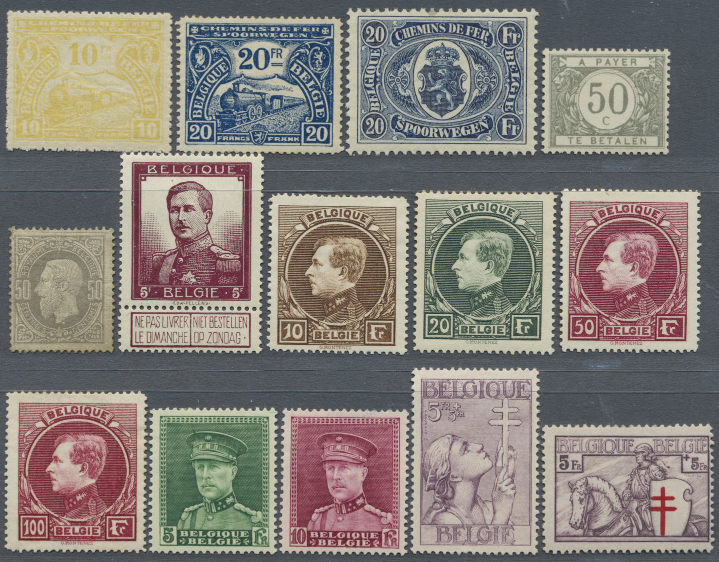 * Belgien: 1869/1973 (ca.),  Kleines Lot Auf Albenblättern Und Steckseiten Mit U.a. Mi.Nr: 71-77, 91-9 - Other & Unclassified