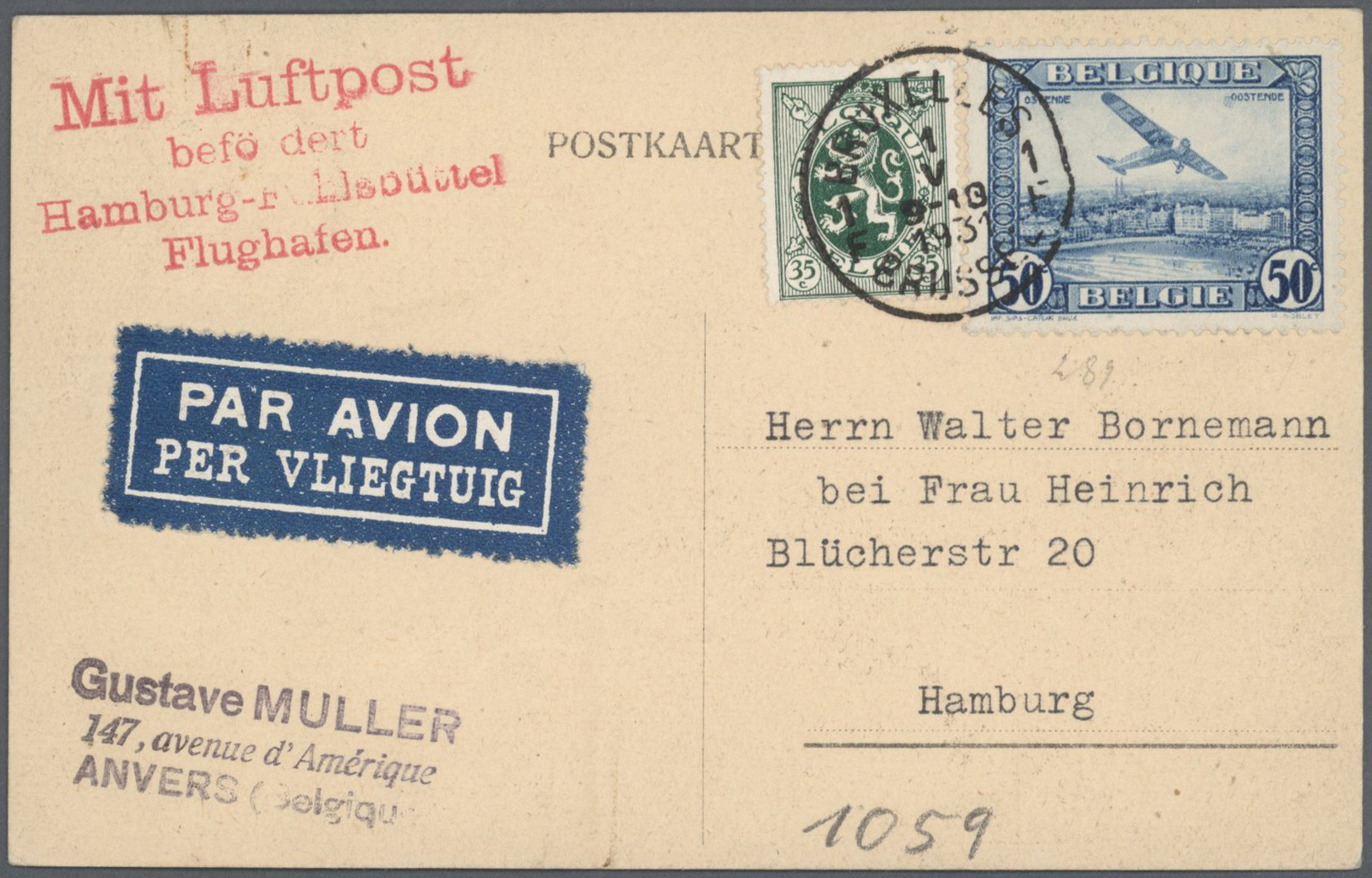 GA/Br/ Belgien: 1936 - 1990, Knapp 180 Belege Meist 30er Bis 50er Jahre Dabei  Zensurbelege, Kriegsgefangen - Other & Unclassified