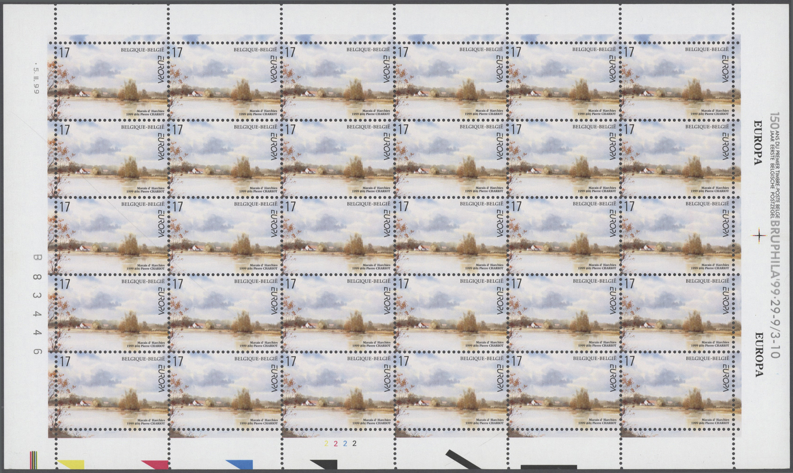 ** Belgien: 1994/1999, Enormous Stock Of The Europa Issues, Always In Sheets Of 30 Stamps In The Origin - Other & Unclassified