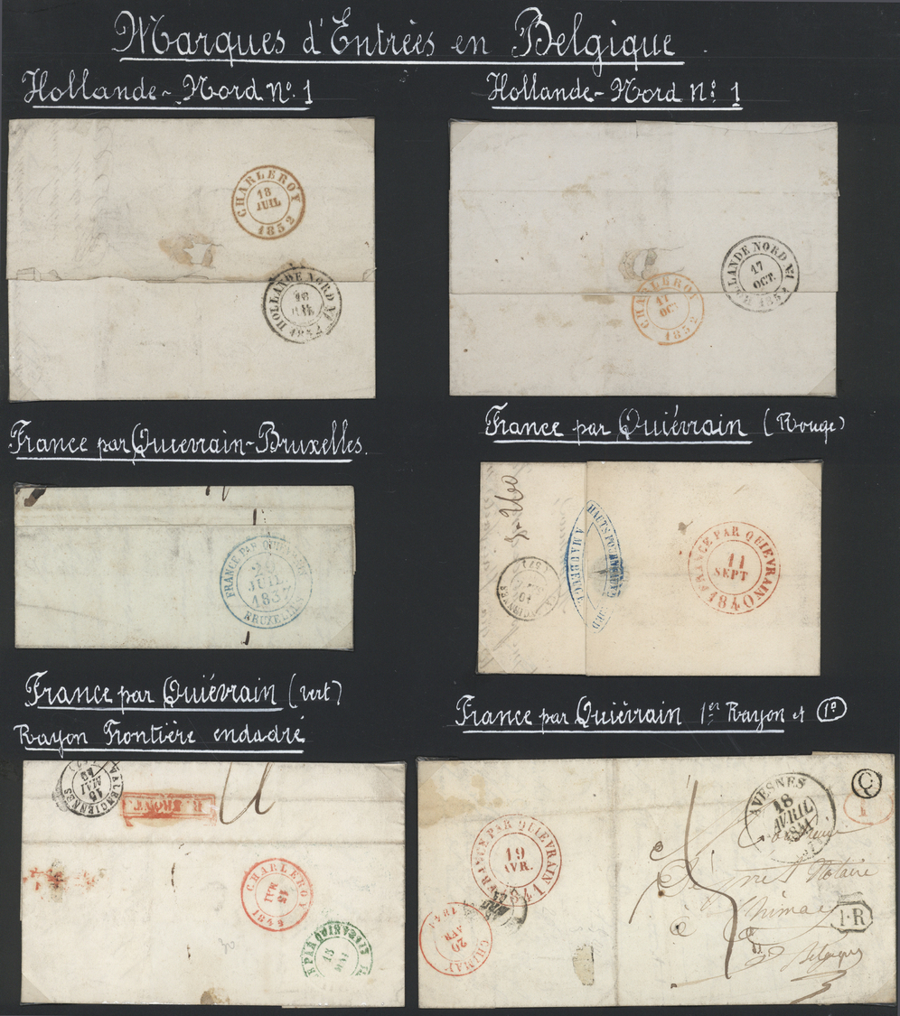 Br Belgien - Stempel: TRANSIT MARKINGS, MARQUES D'ENTREES En Belgique, 1803/1852 Ca., Collection Of 23 - Other & Unclassified