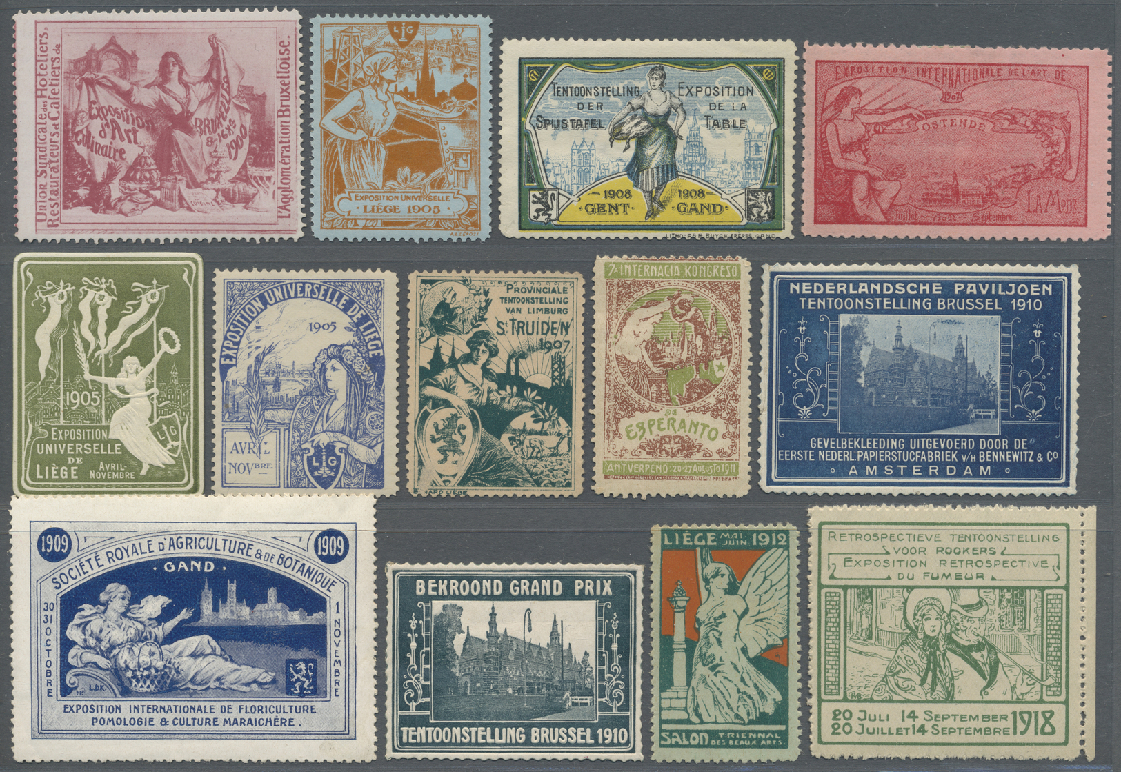 Belgien - Besonderheiten: 1897/1940 Ca., EXHIBITION LABELS, Very Comprehensive Collection And Stock - Altri & Non Classificati