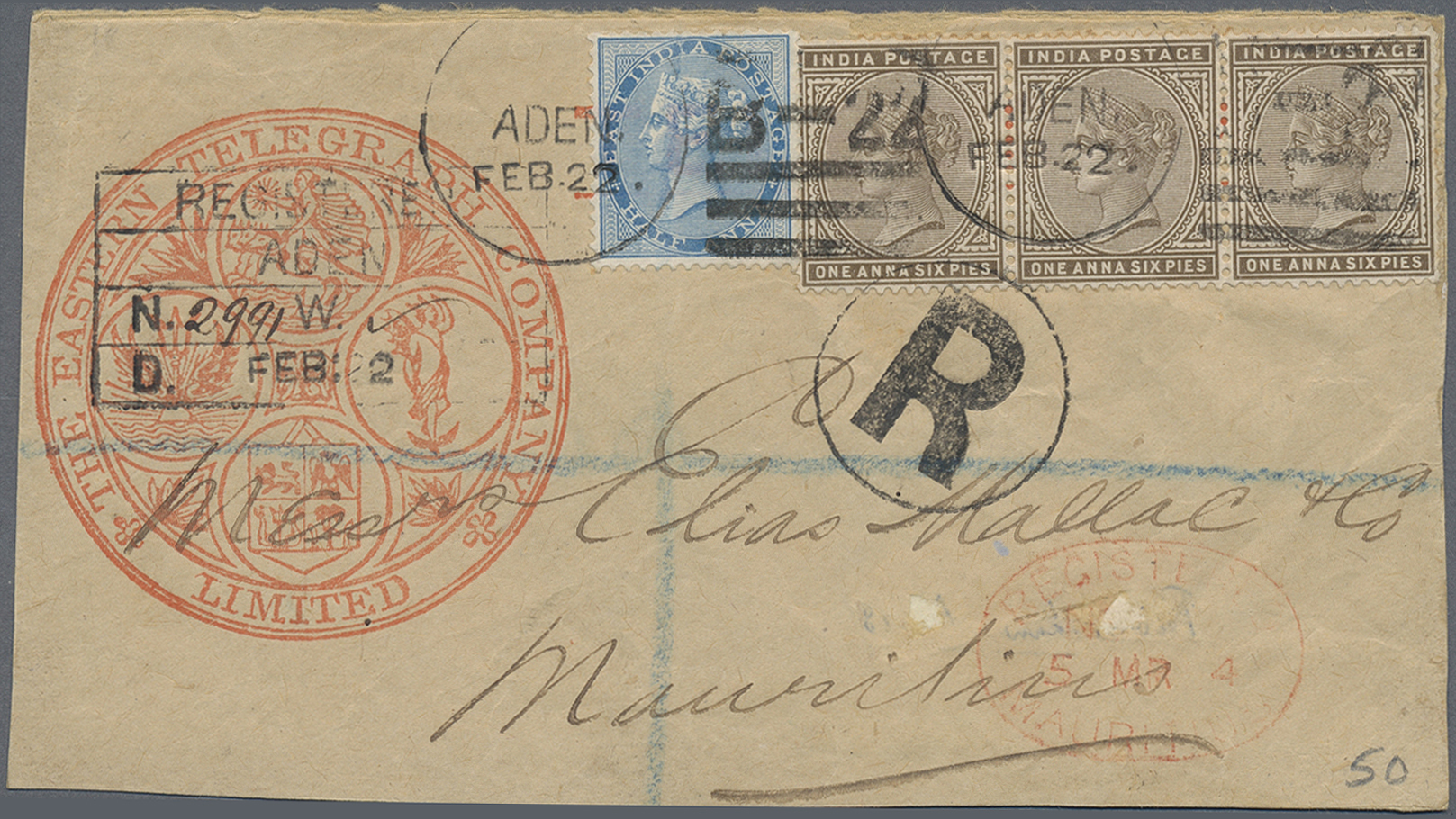 Br/GA/Brfst/O Aden: 1840's-1940's "ADEN - Postal History": Comprehensive, specialized and important collection of