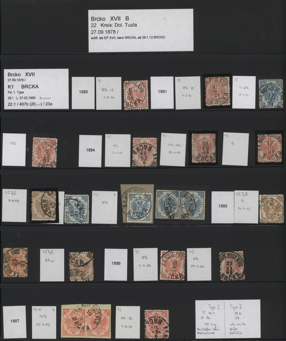 Br/Brfst/O/GA Bosnien und Herzegowina - Stempel: 1812/1920 huge Research Collection in 30 Lindner binders with tho