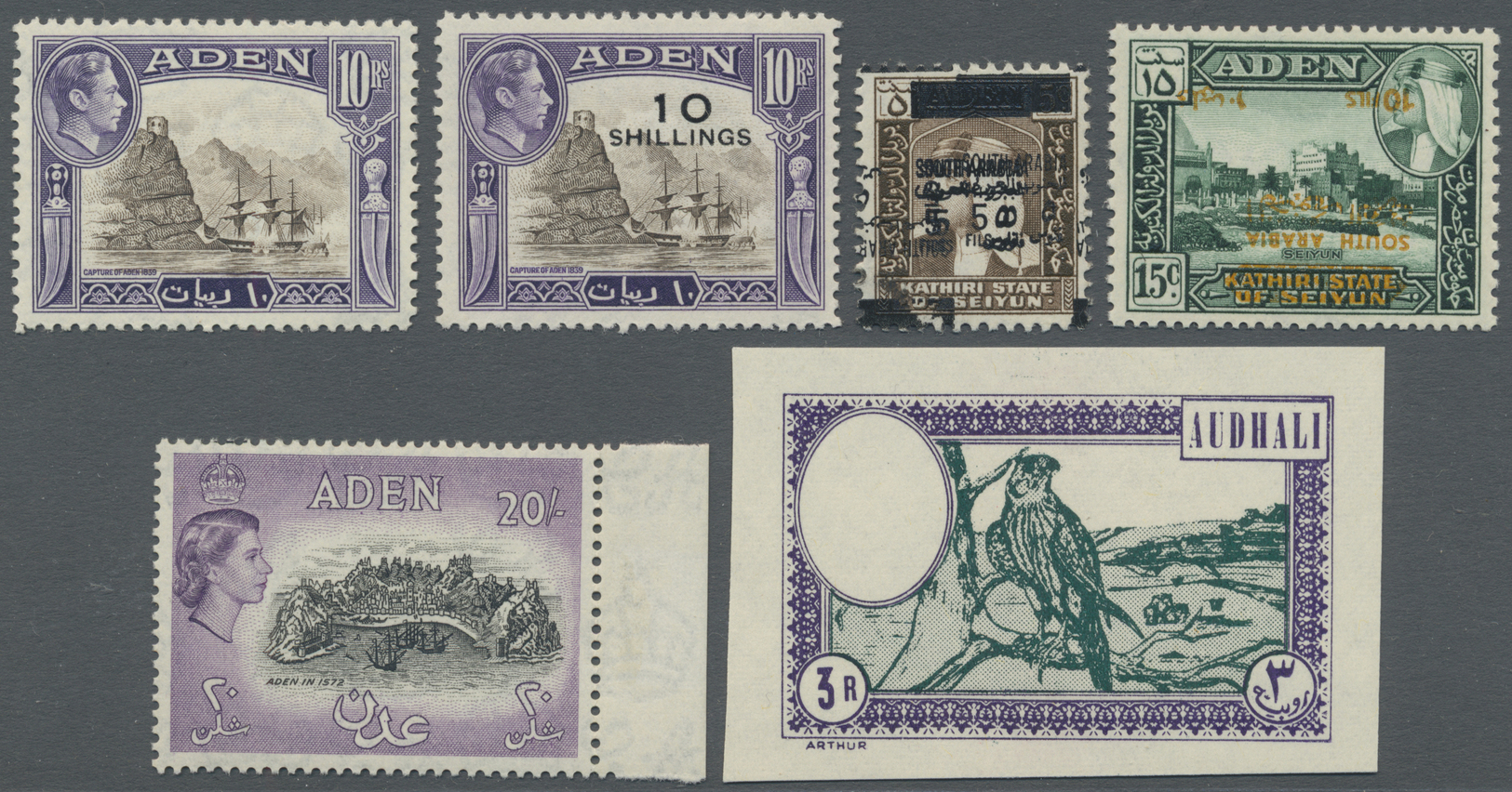 **/*/O/Br Aden: 1937/1969 (ca.), Accumulation In Album Incl. Seiyun And Hadhramaut With Several Better Issues, - Jemen