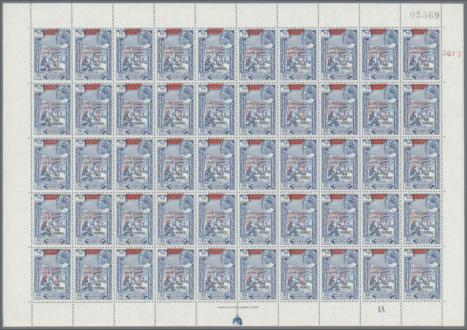 ** Aden - Qu'aiti State In Hadhramaut: 1966, Definitives With Red Bilingual Opt. 'SOUTH ARABIA' And Add - Yémen