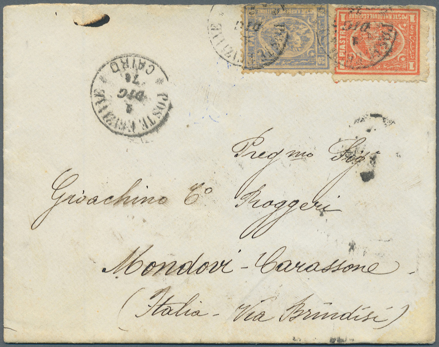 Br/GA Ägypten: 1866/1955, Very Nice Lot Of Letters And Postal Stationaries, Starting With Four Letters Wit - 1915-1921 Brits Protectoraat