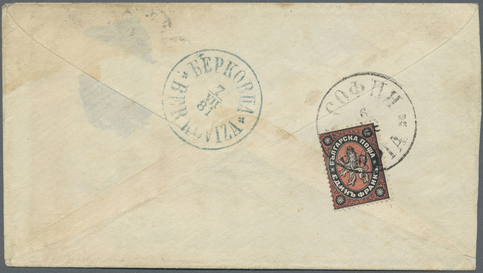 Br/GA Bulgarien: 1862/1945, Collection Of 33 Entires Incl. 1879 1fr. Black/red On Reverse Of Cover From So - Storia Postale