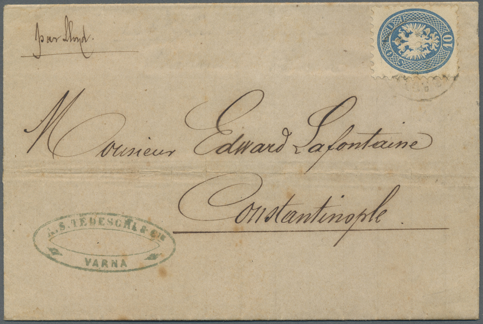 Br/GA Bulgarien: 1862/1945, Collection Of 33 Entires Incl. 1879 1fr. Black/red On Reverse Of Cover From So - Brieven En Documenten
