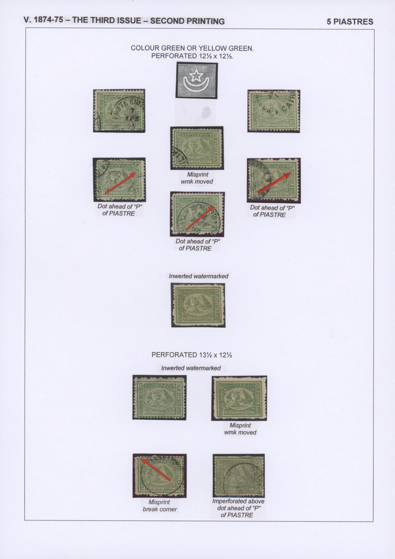 **/*/O/Br Ägypten: 1866-1879: EGYPT FIRST ISSUES: Specialized Collection Of The Various Mint And Used Stamps, - 1915-1921 Britischer Schutzstaat