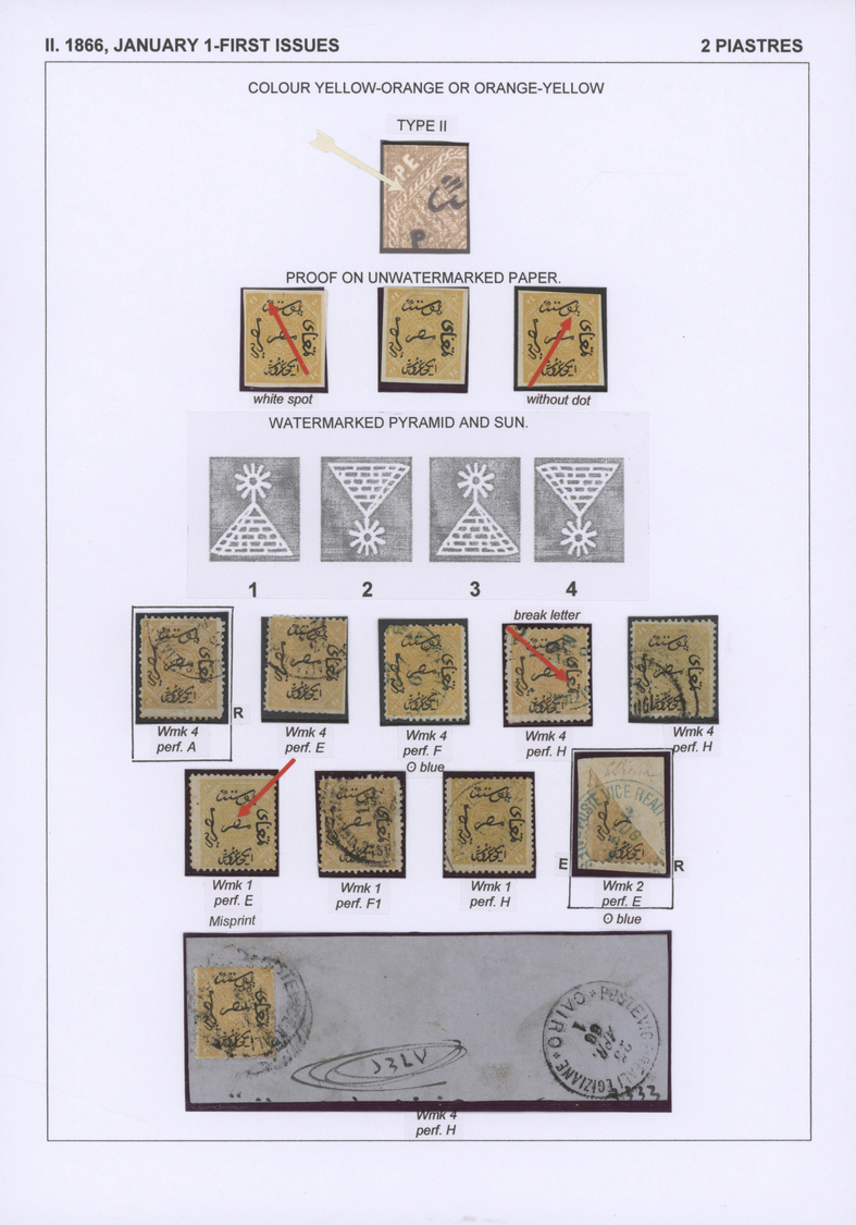 **/*/O/Br Ägypten: 1866-1879: EGYPT FIRST ISSUES: Specialized collection of the various mint and used stamps,