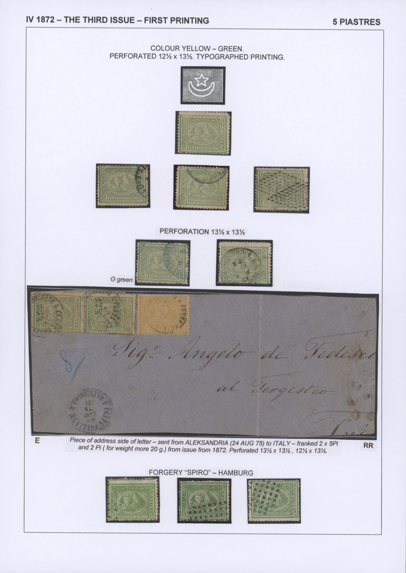 **/*/O/Br Ägypten: 1866-1879: EGYPT FIRST ISSUES: Specialized collection of the various mint and used stamps,