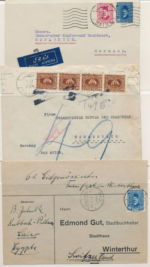 Br Ägypten: 1882-1953, Collection of more than 80 covers and cards, with a lot of good frankings (from