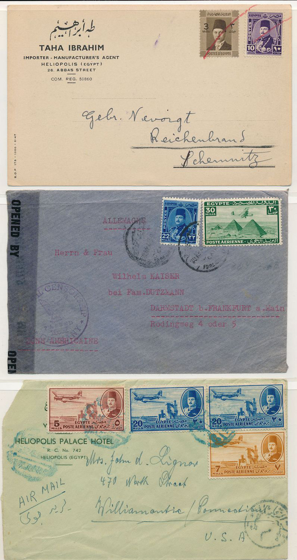 Br Ägypten: 1882-1953, Collection of more than 80 covers and cards, with a lot of good frankings (from