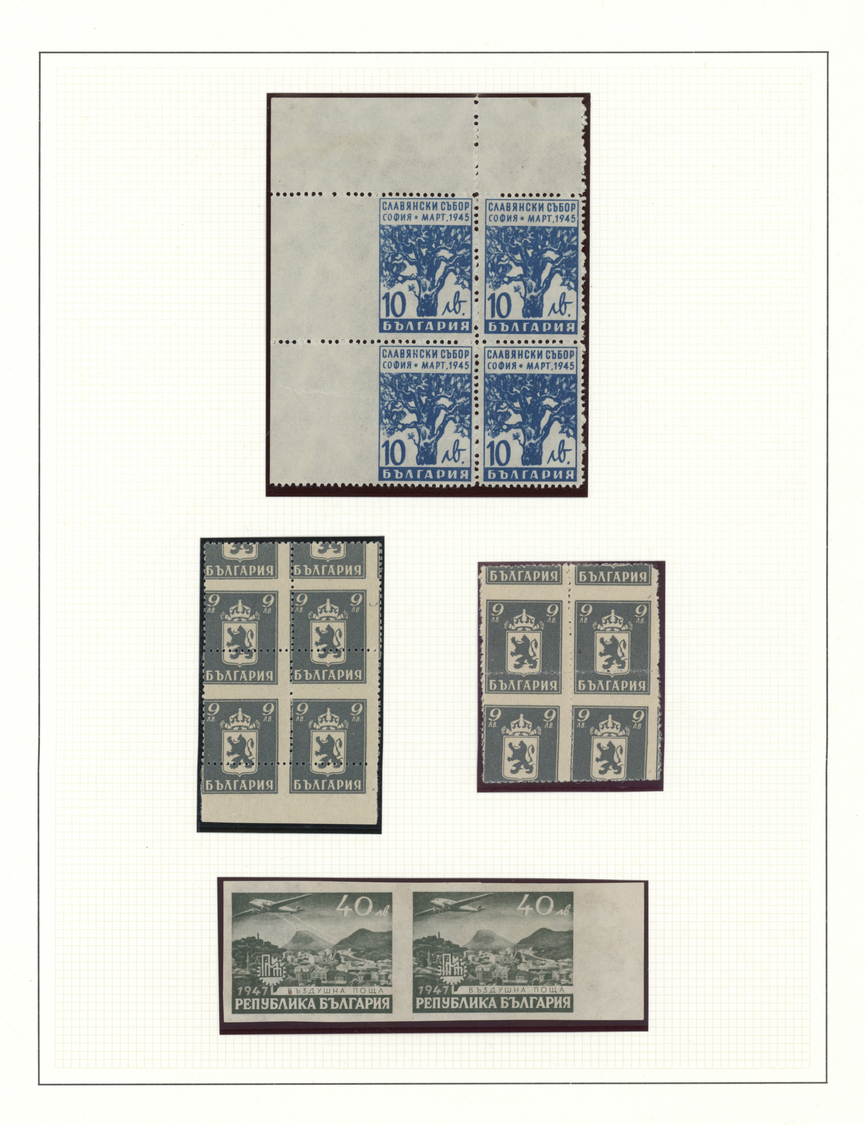 **/*/(*) Bulgarien: 1944/1959, Mint Collection Of Varieties/specialities On Album Pages, 45 Stamps Mainly Wit - Brieven En Documenten