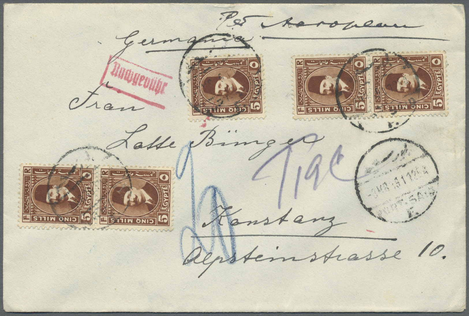 Br/GA/ Ägypten: 1890/1960 (ca.), Lot Of Ca. 120 Covers, Postcards, Postal Stationery And Souvenier Pc, Inc. - 1915-1921 Protectorat Britannique