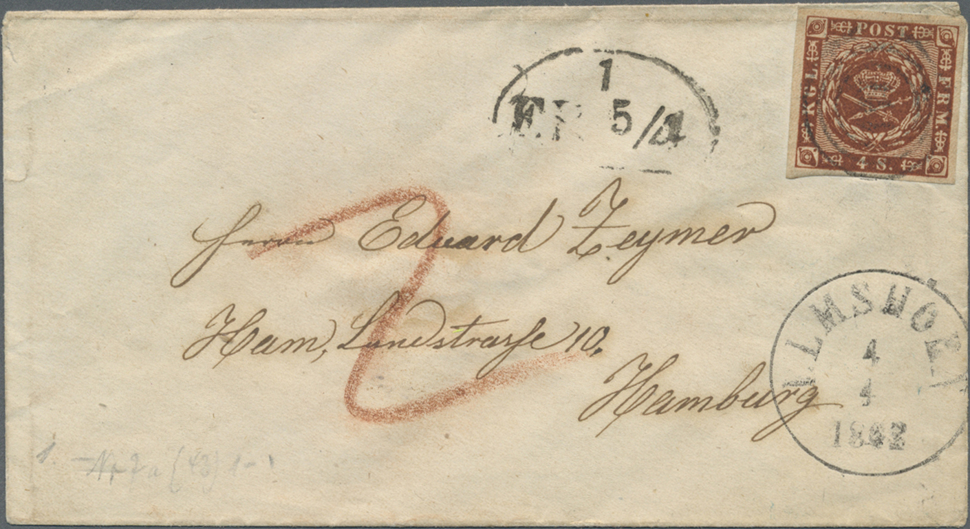 Br Dänemark: 1827/1867, Lot Of Nine Entires From One Pre-philatelic Letter, Main Value Frankings 4s. Br - Lettres & Documents