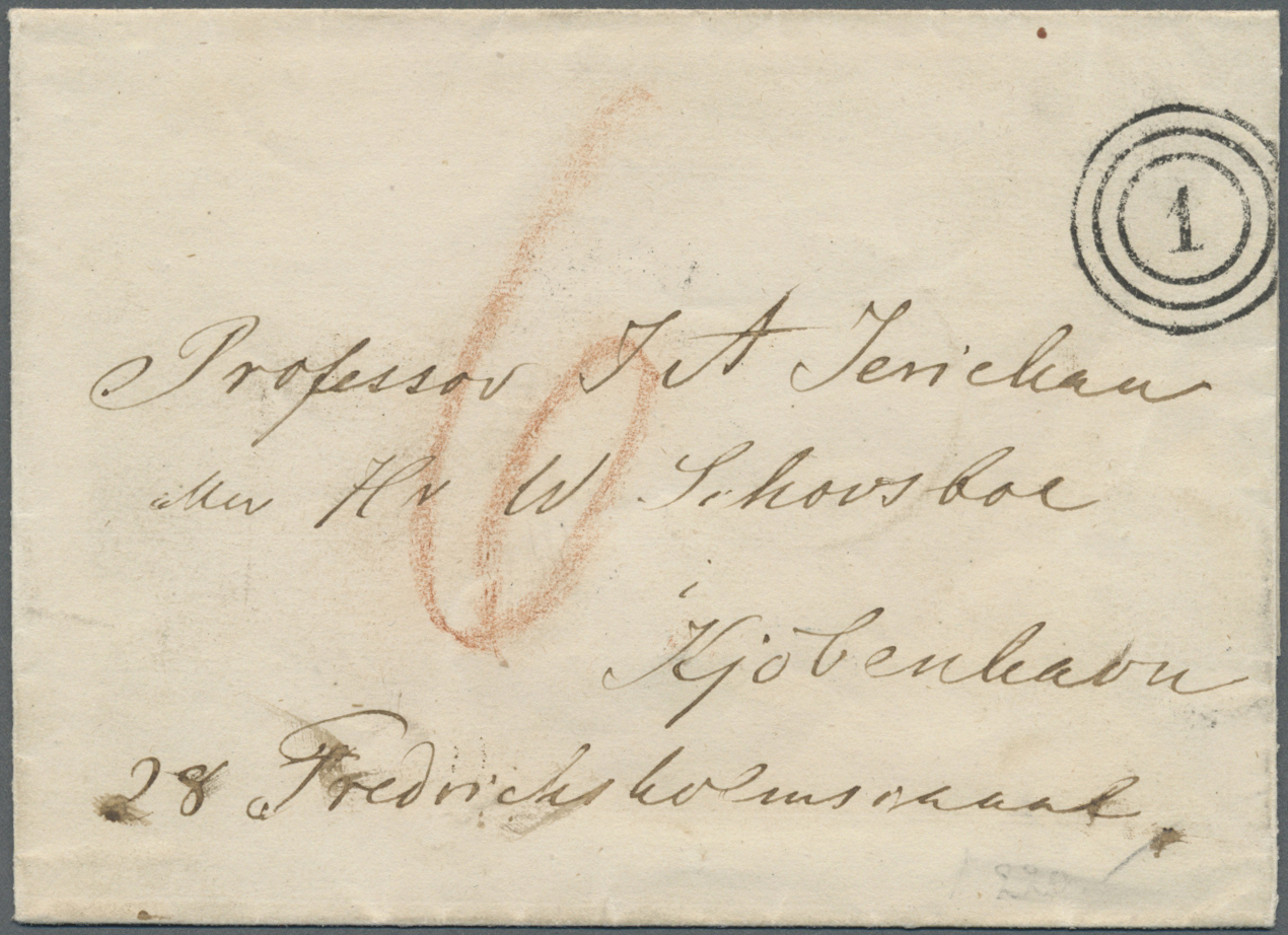 Br Dänemark: 1827/1867, Lot Of Nine Entires From One Pre-philatelic Letter, Main Value Frankings 4s. Br - Storia Postale