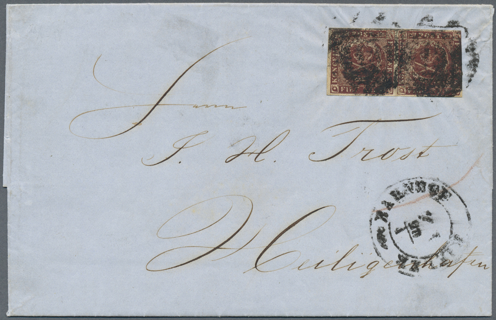 Br Dänemark: 1851-54: Kollektion Von 10 Seltenen Und Frühen Briefen Mit Marken 4 RBS Im Album, Dabei U. - Storia Postale