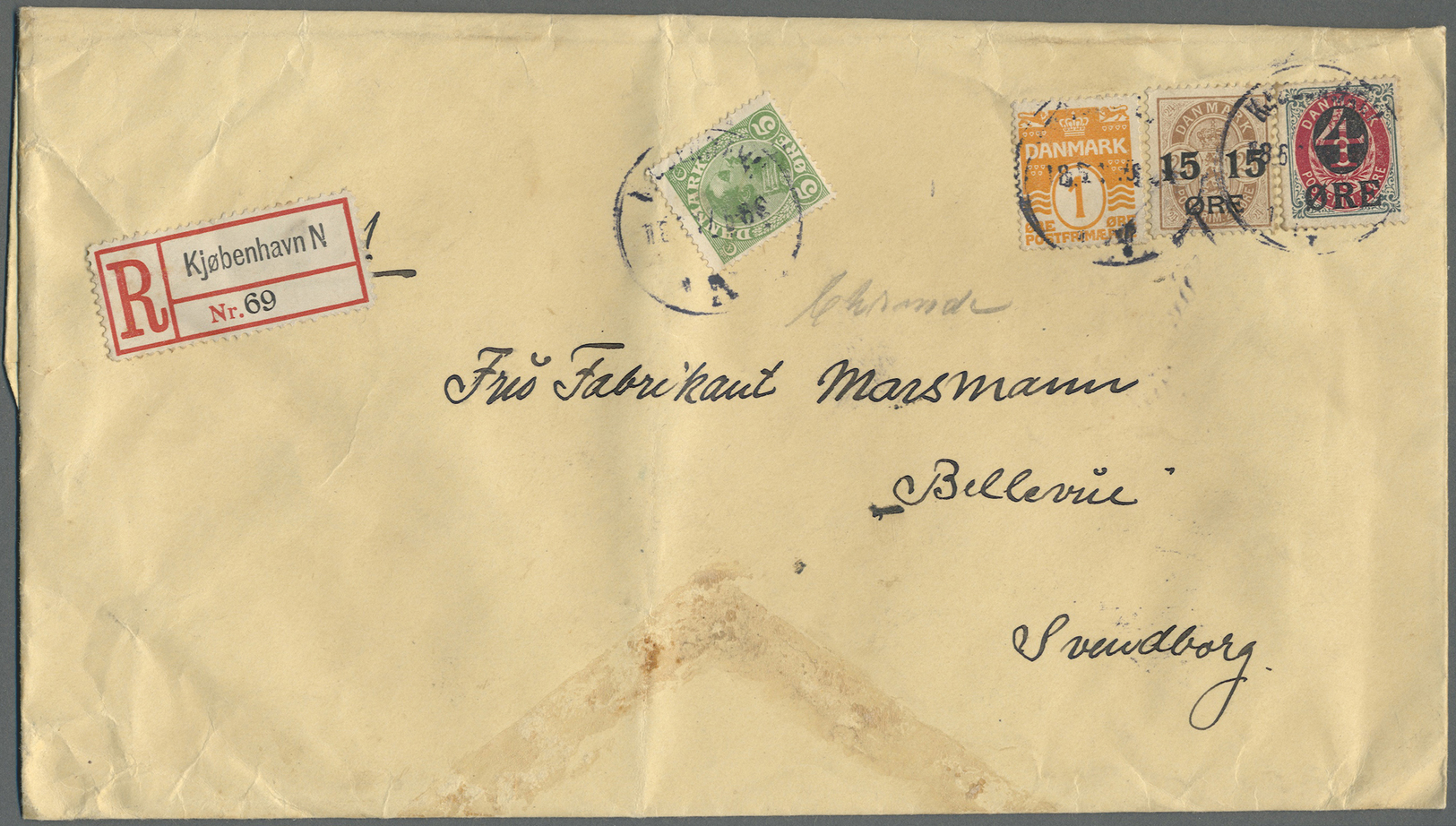 Br/GA Dänemark: 1866/1945 (meist), ca. 259 Belege, dabei interessante Stempel, Flugpost, Zensurpost, Perfi