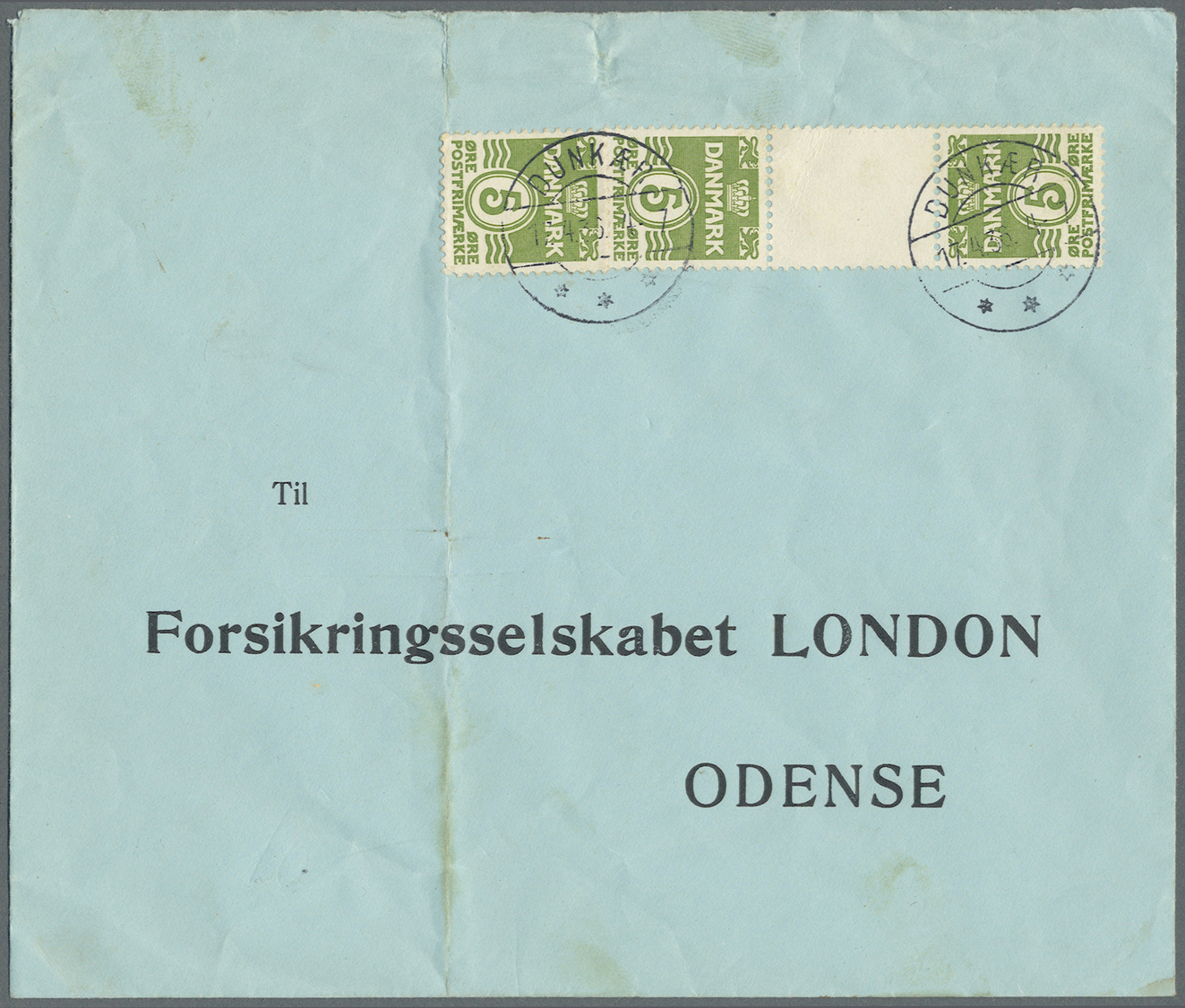 Br/GA Dänemark: 1866/1945 (meist), ca. 259 Belege, dabei interessante Stempel, Flugpost, Zensurpost, Perfi