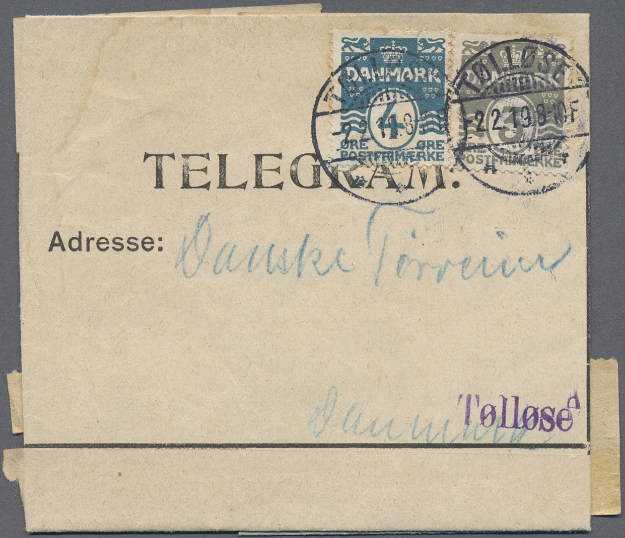 Br Dänemark: 1887/1956, Partie Mit 11 Frankierten Und Unfrankierten Telegramm-Umschlägen, Telegramm-Fal - Covers & Documents