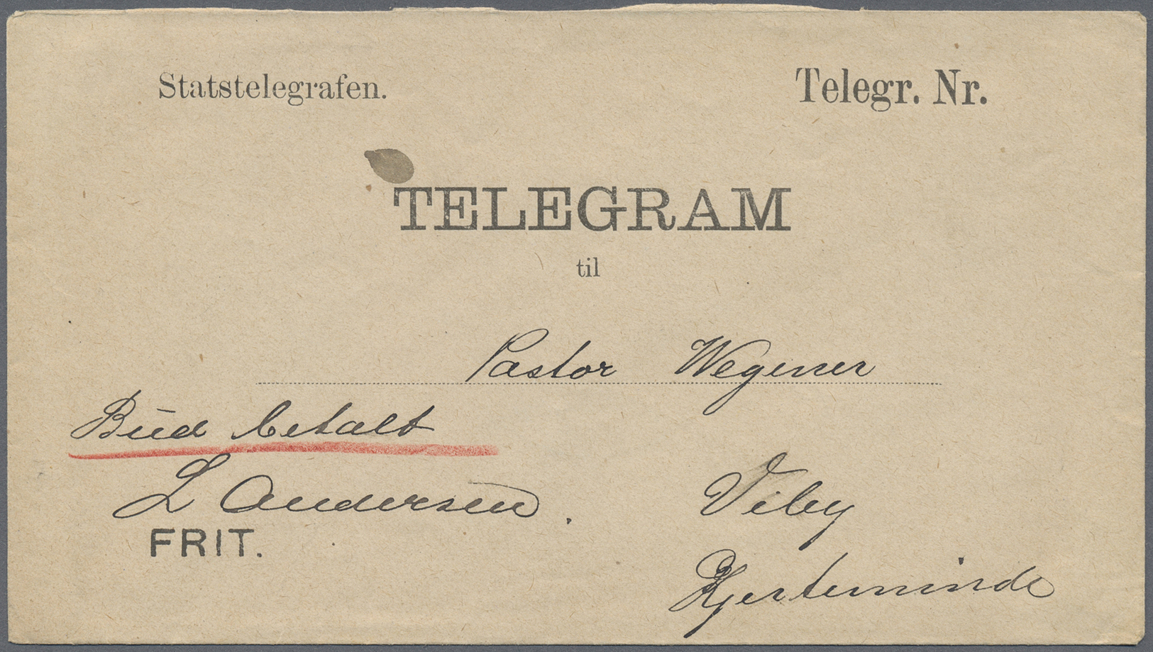 Br Dänemark: 1887/1956, Partie Mit 11 Frankierten Und Unfrankierten Telegramm-Umschlägen, Telegramm-Fal - Lettres & Documents